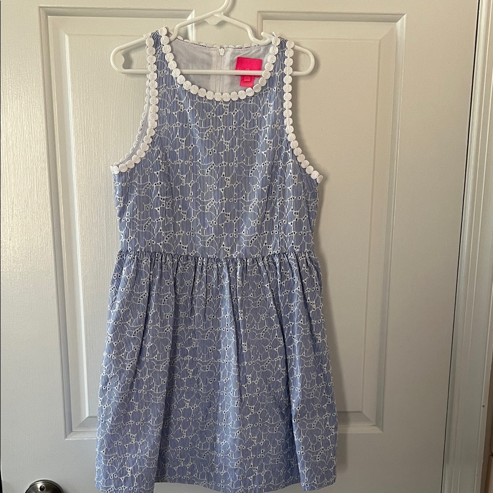 Lilly Pulitzer Blue and White Floral Dress